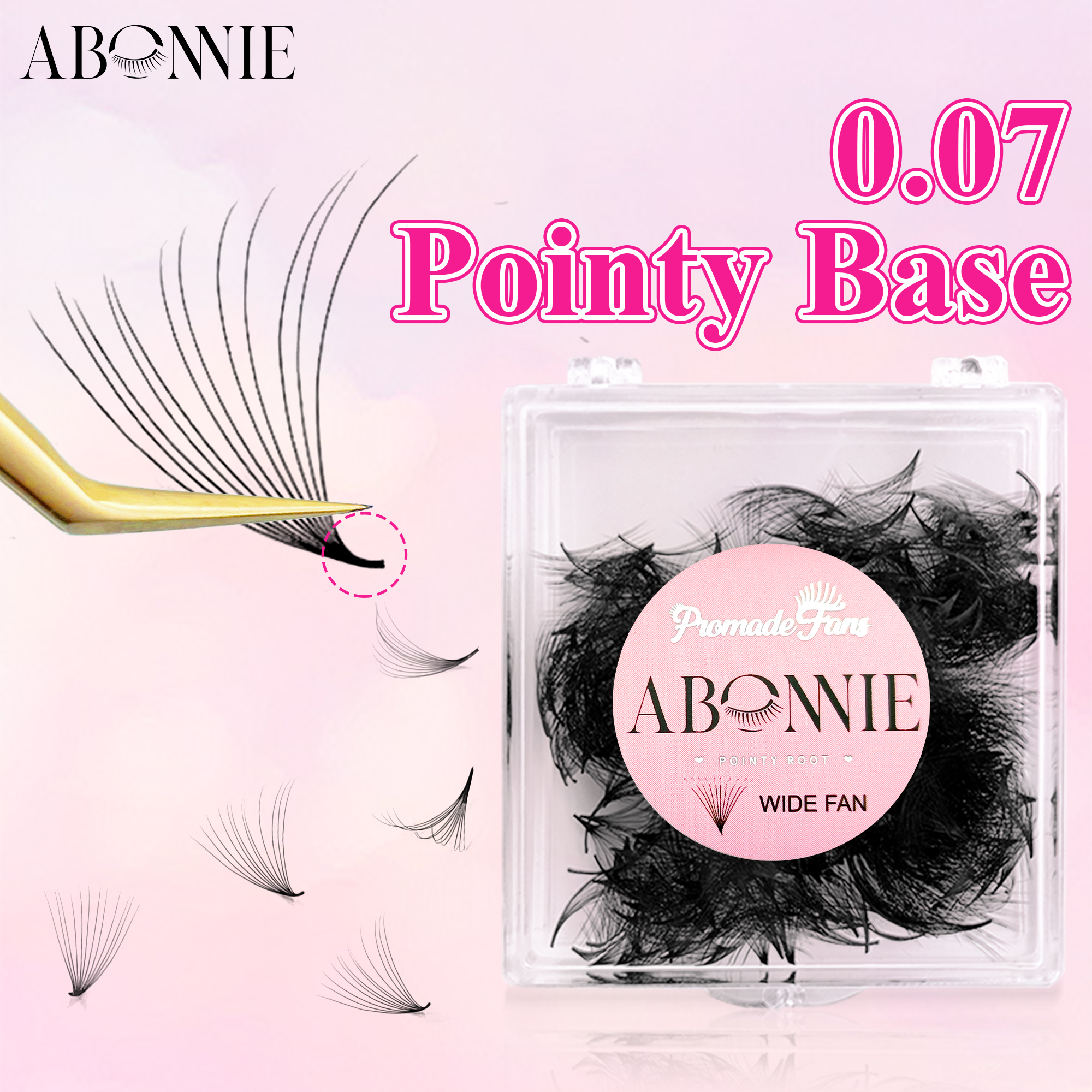 Lash Fan Volume - ABONNIE 500 Fans Thin Pointy Base