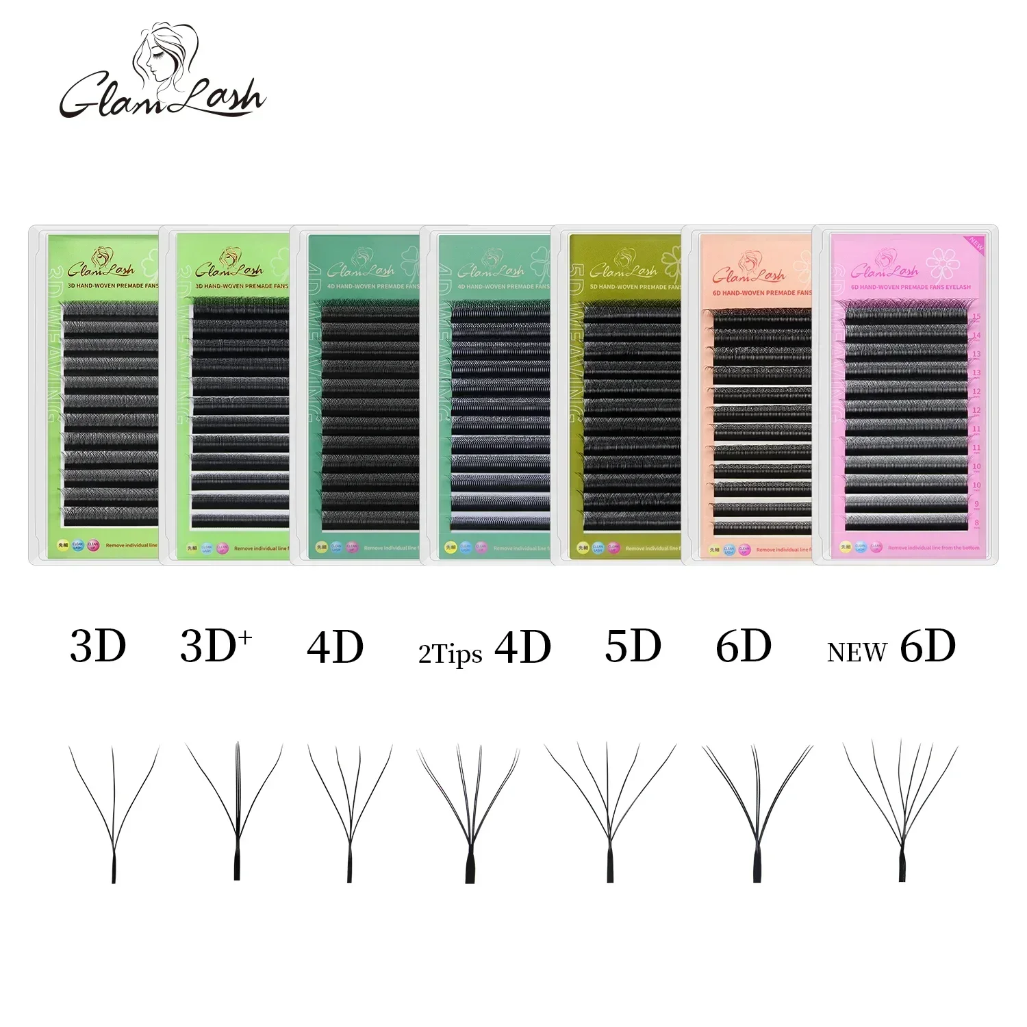 Eyelash Extension C Curl - GLAMLASH W Shape Bloom 3D 4D