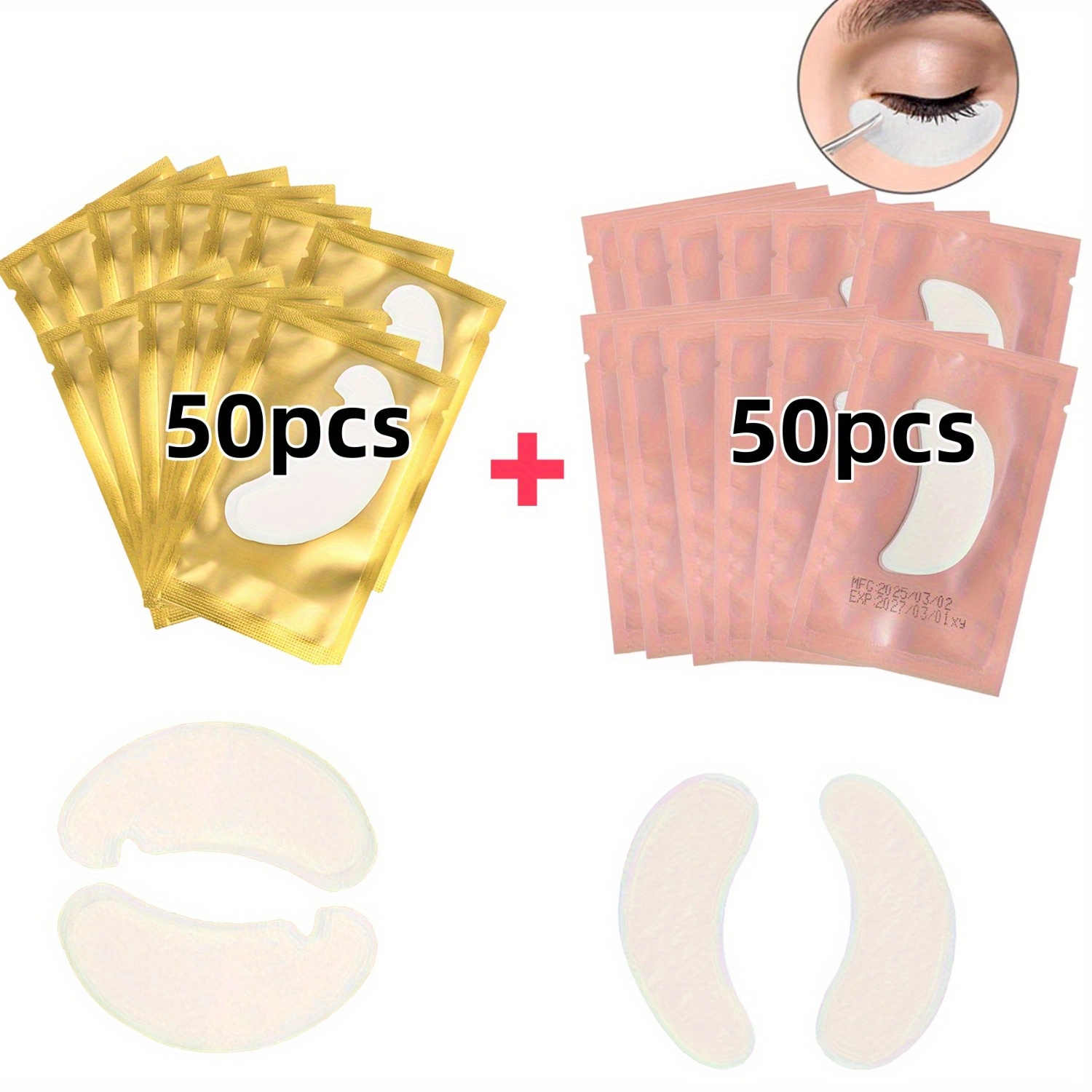 Under Eye Gel - 100Pcs Reusable Hydrogel Eye Patches for