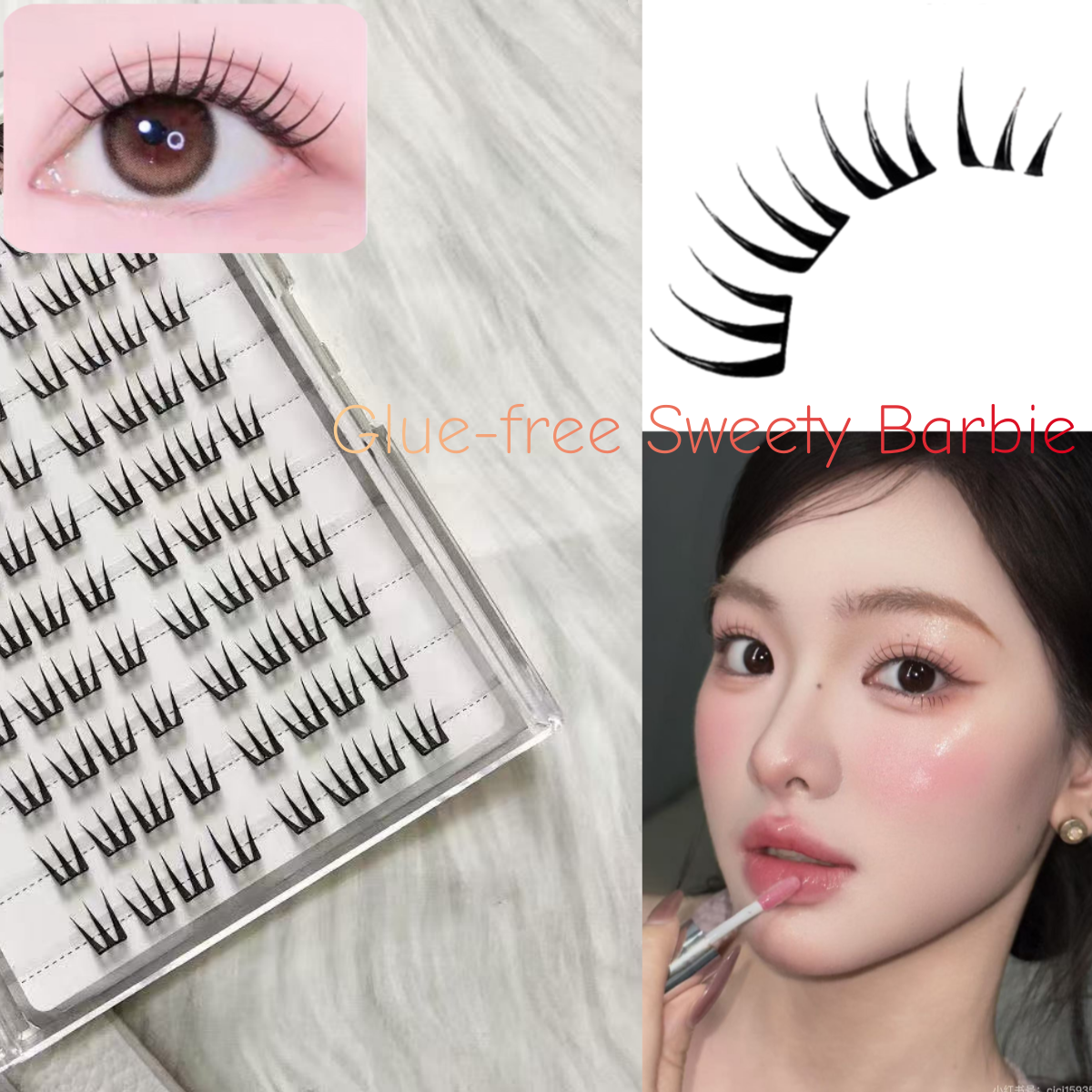 Eyelash Extension No 10 - WINKLURE 80 Cluster No-Gule Fairy False