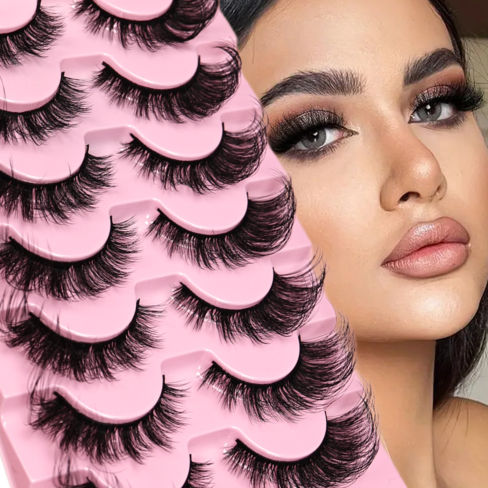 Eyelash Extension Volume Cat Eye - 7 Pairs Cat Eye False Eyelashes