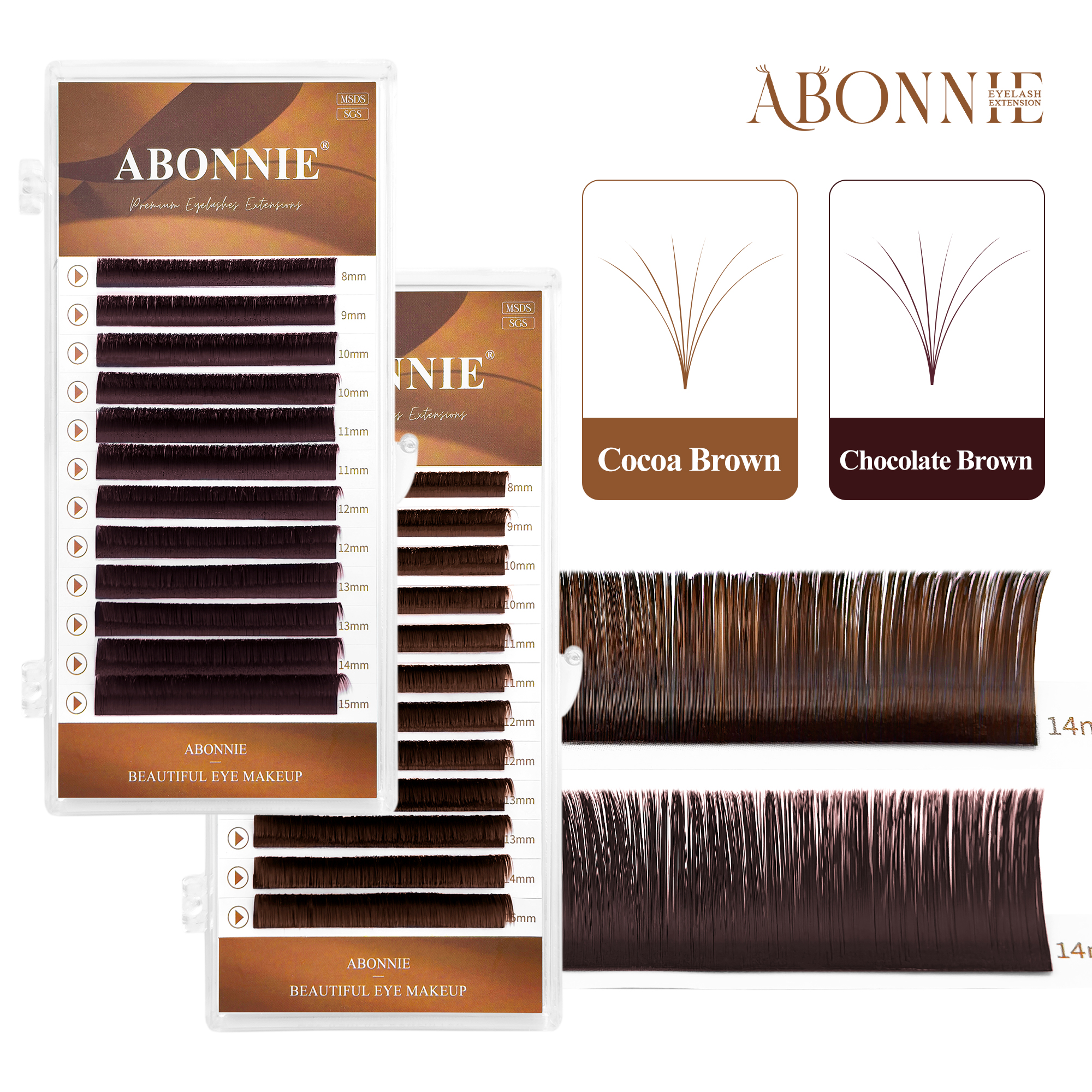 Lash Fan Volume - ABONNIE Cashmere Cocoa Chocolate Brown Fans