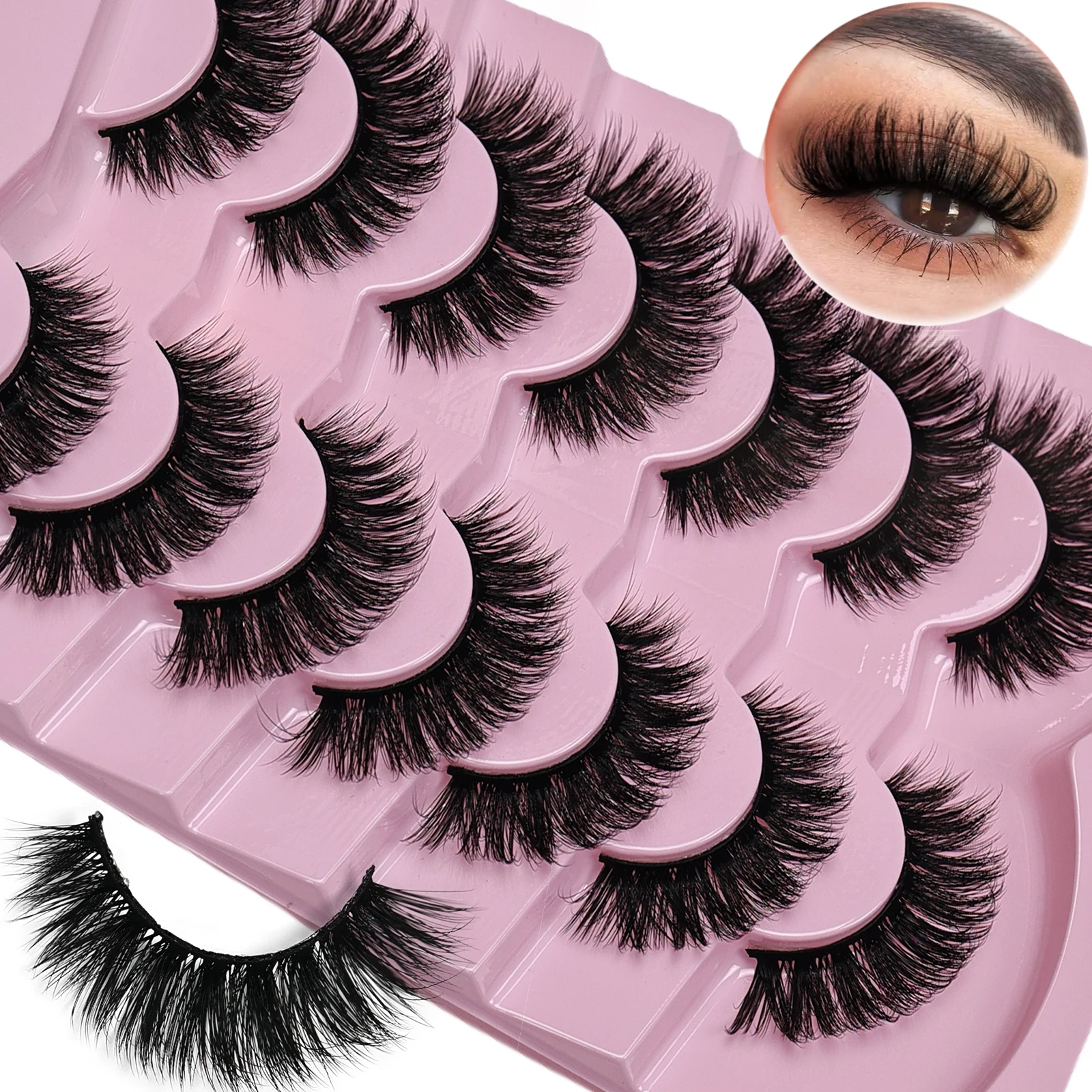 Eyelash Extension Volume Cat Eye - 7 Pairs Cat Eye Lashes Volume