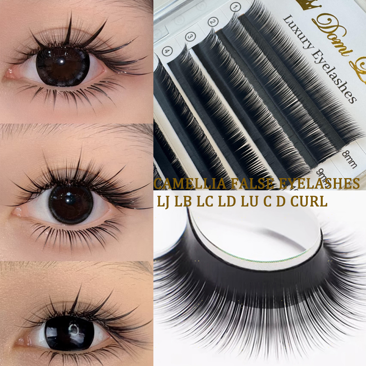 Eyelash Extension Fan - Domi Faux Mink False Individual Eyelash