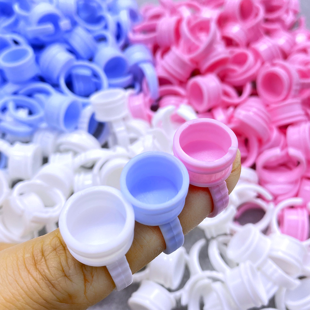 100Pcs Disposable Glue Ring Cu - Eyelash Extension Fan avaliação e preço