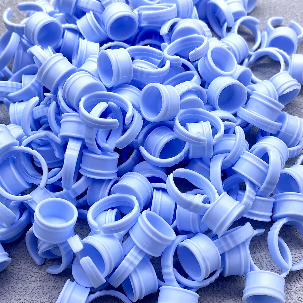 100Pcs Disposable Glue Ring Cu - Eyelash Extension Fan avaliação e preço