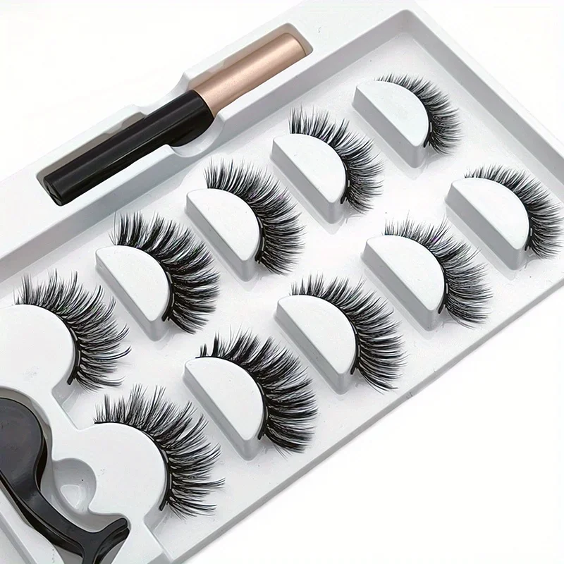 5 Pairs Magnete Eyelashes Set  - Eyelash Extension Uv Glue avaliação e preço