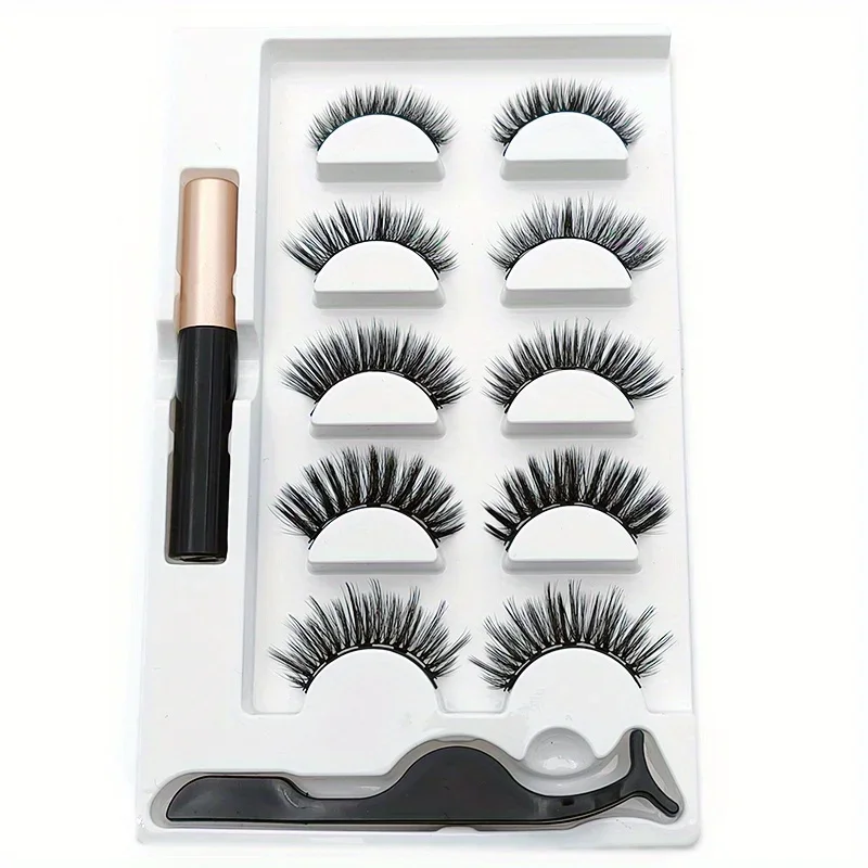 5 Pairs Magnete Eyelashes Set  - Eyelash Extension Uv Glue avaliação e preço