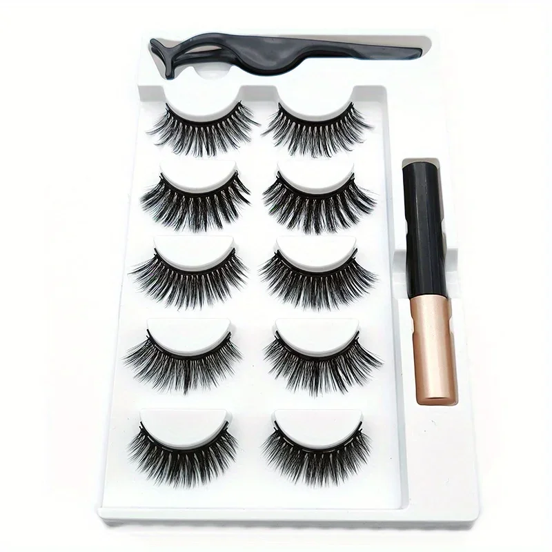 5 Pairs Magnete Eyelashes Set  - Eyelash Extension Uv Glue avaliação e preço