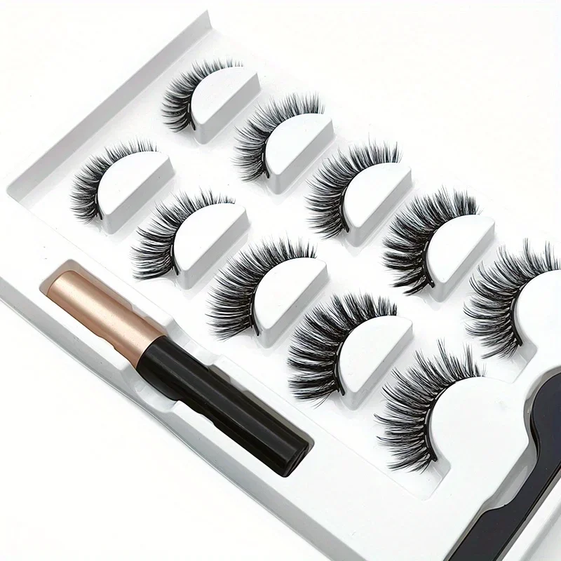 5 Pairs Magnete Eyelashes Set  - Eyelash Extension Uv Glue avaliação e preço