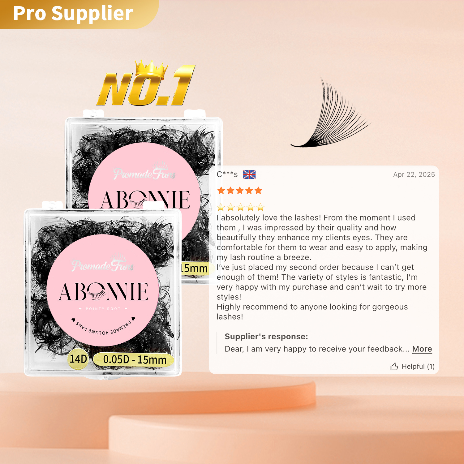 ABONNIE 500 Fans Thin Pointy B - Lash Fan Volume avaliação e preço