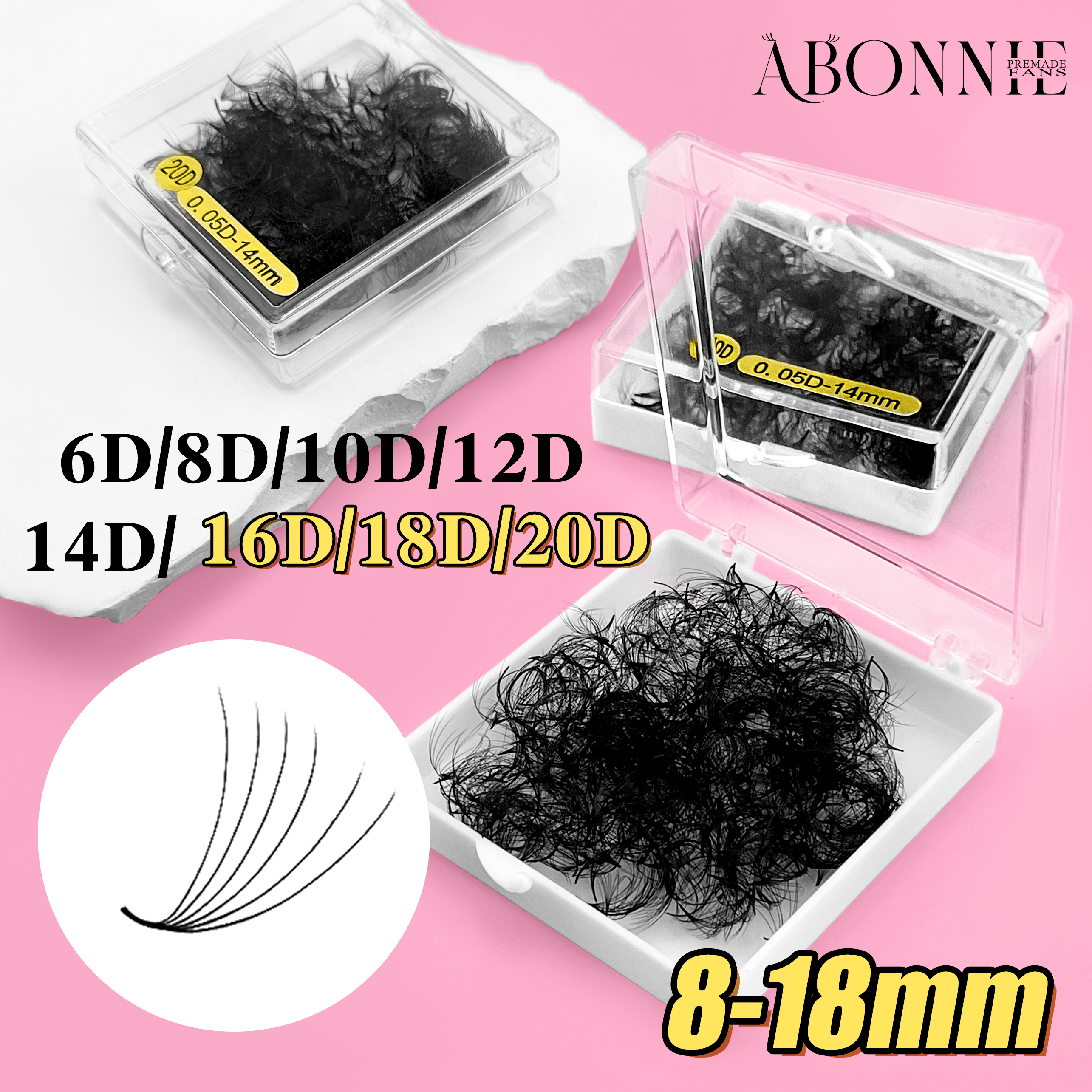 ABONNIE 500 Fans Thin Pointy B - Lash Fan Volume avaliação e preço