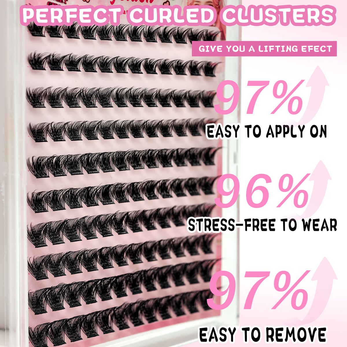 10 Rows No-Glue Fluffy Lashes  - Eyelash Extension No 10 avaliação e preço