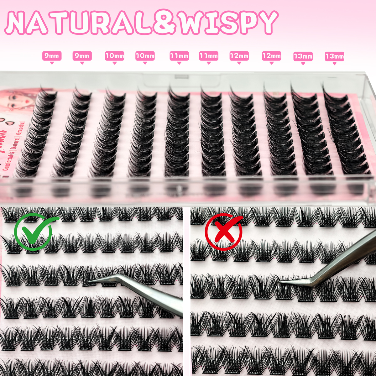 10 Rows No-Glue Fluffy Lashes  - Eyelash Extension No 10 avaliação e preço