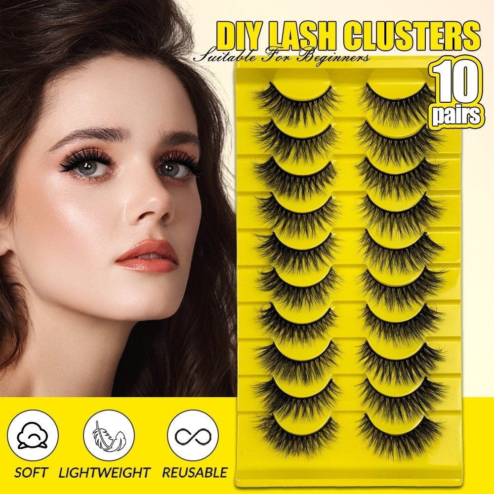 10Pairs New 3D Dramatic False  - Eyelash Extension Volume Cat Eye avaliação e preço