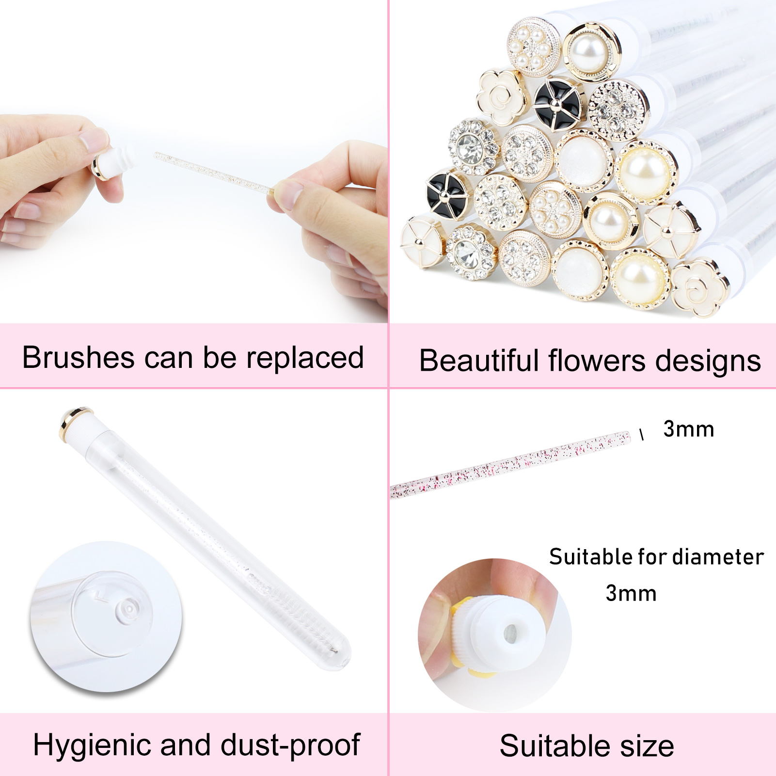 Mascara Wands Tube 20pcs Reusa - Eyelash Extension Options avaliação e preço