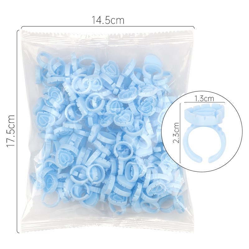 100Pcs Disposable Glue Ring Ho - Eyelash Extension Fan avaliação e preço