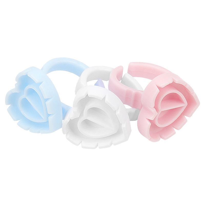 100Pcs Disposable Glue Ring Ho - Eyelash Extension Fan avaliação e preço