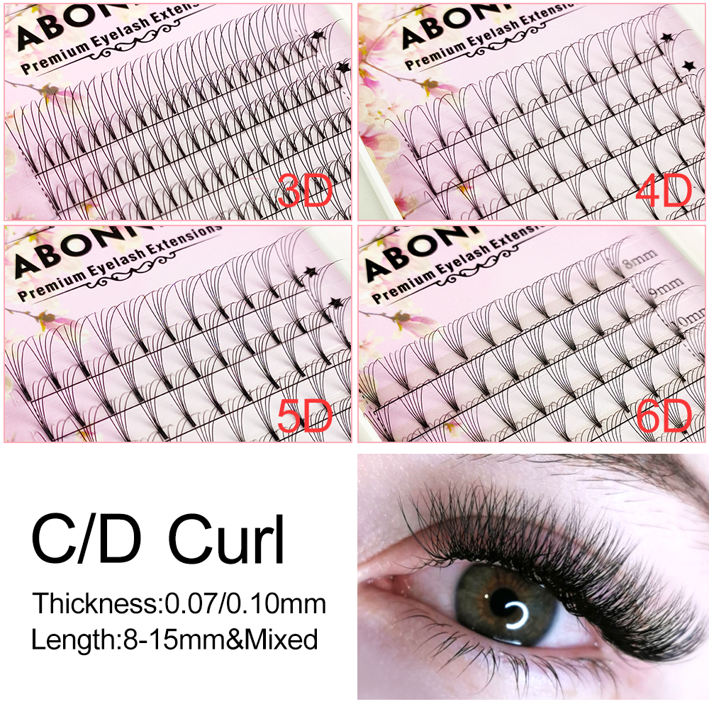 Abonnie 6D Narrow Fan Premade  - Eyelash Extension C Curl avaliação e preço