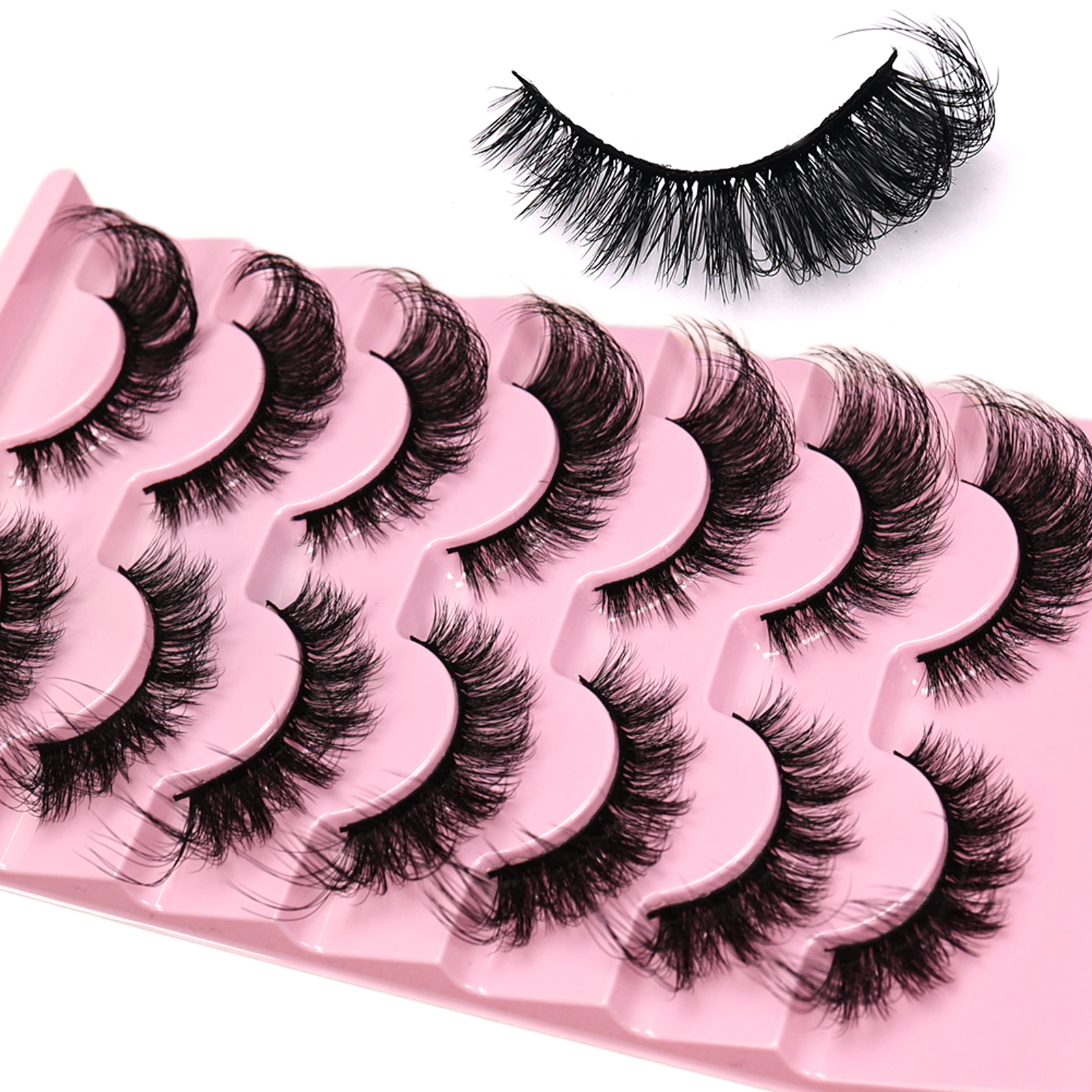 7 Pairs Cat Eye False Eyelashe - Eyelash Extension Volume Cat Eye avaliação e preço