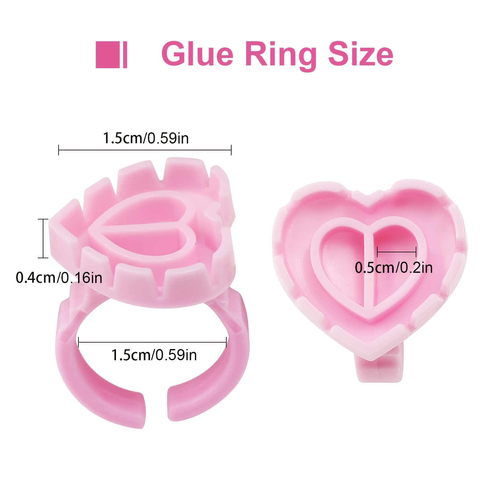 100PCSHeart Eyelash Glue Rings - Lash Fan Volume avaliação e preço