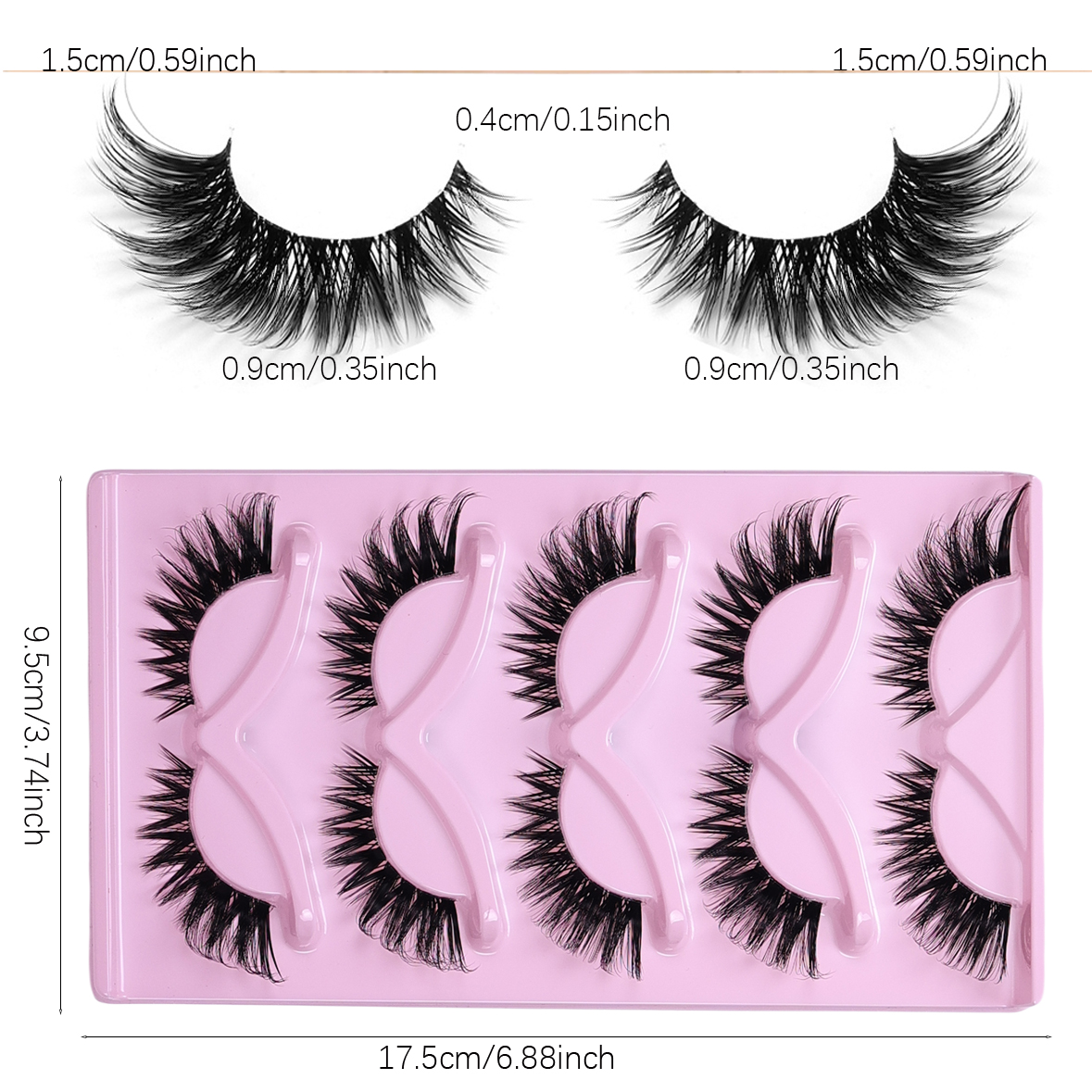 5 Pairs Cat Eye False Eyelashe - Eyelash Extension Volume Cat Eye avaliação e preço