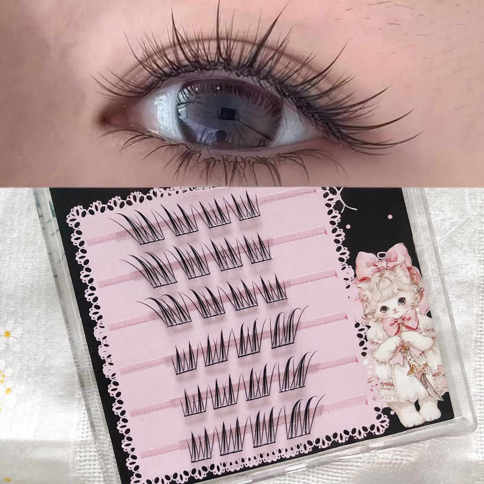 6/10/20 Rows Foxes False Eyela - Eyelash Extension Uv Glue avaliação e preço