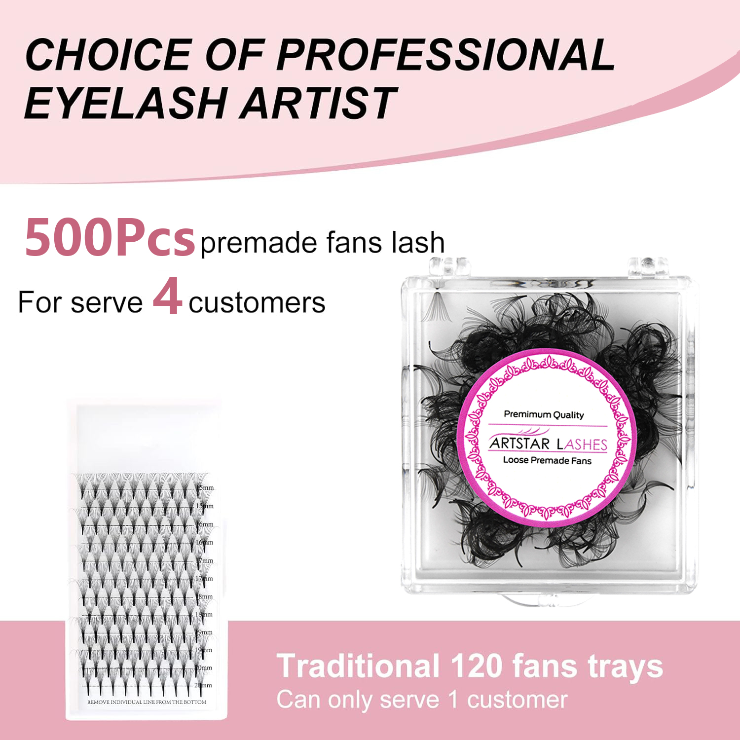 ARTSTAR 500 Fans Loose Fan Eye - Lash Fan Volume avaliação e preço