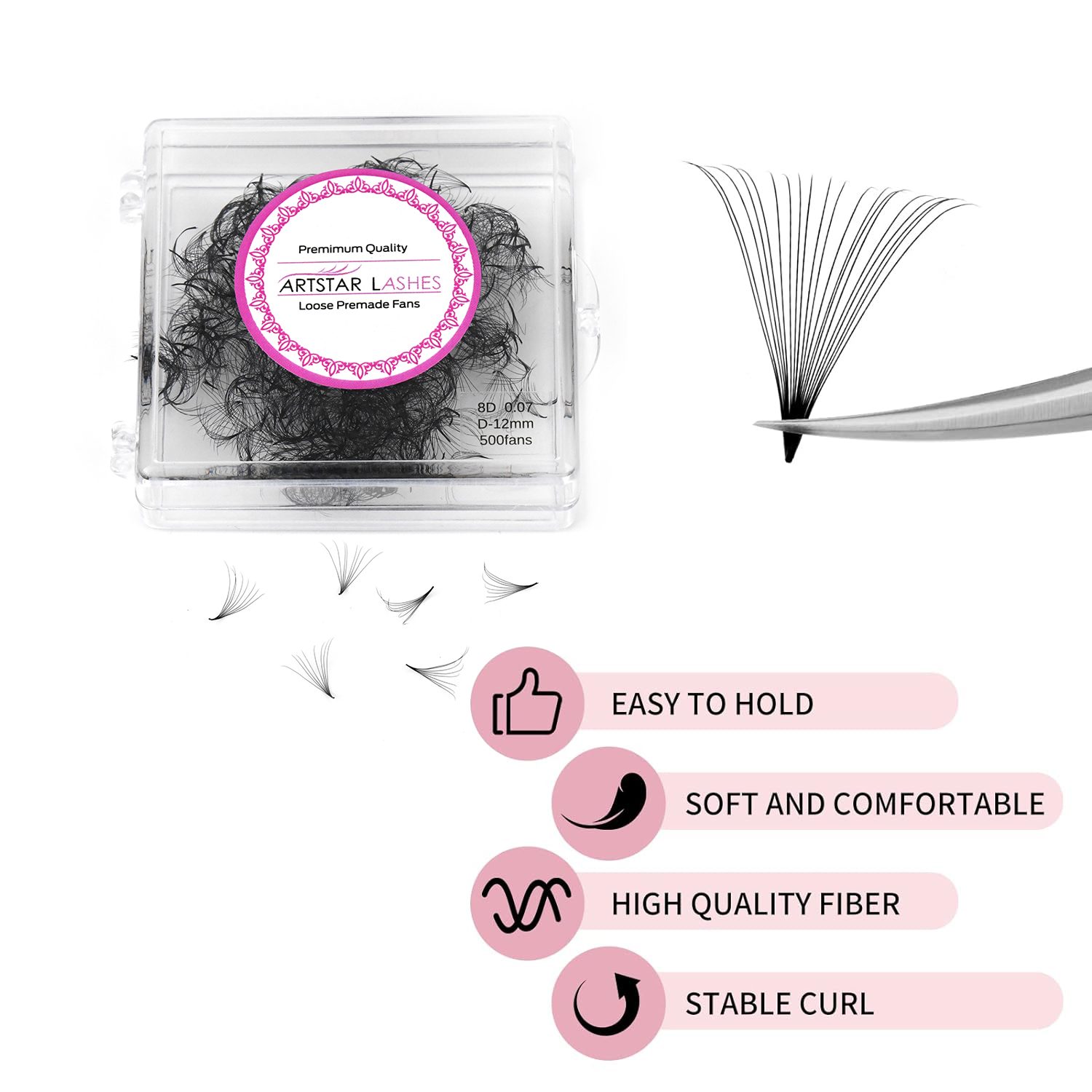 ARTSTAR 500 Fans Loose Fan Eye - Lash Fan Volume avaliação e preço