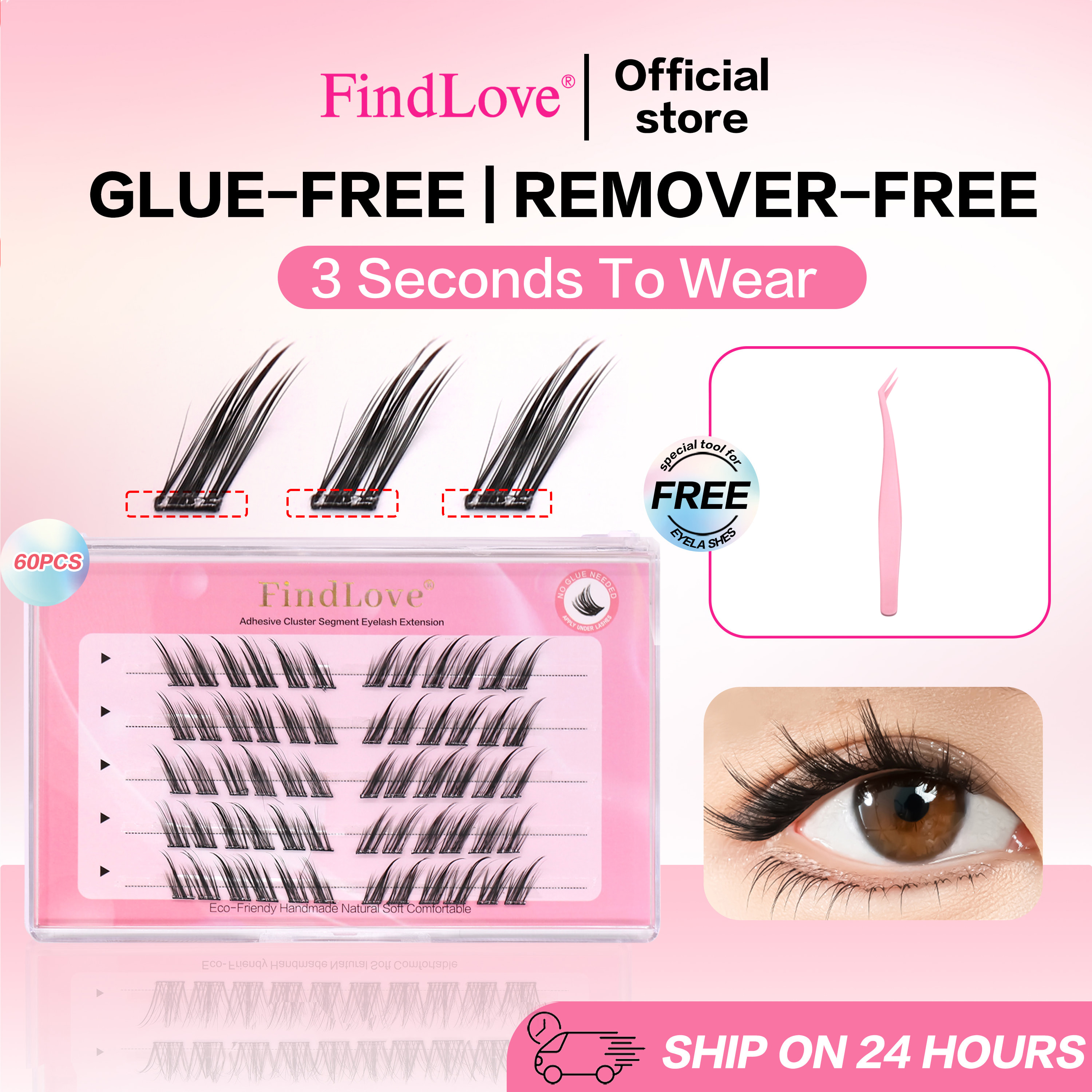 FindLove Fox Eye Lashes Pre Gl - Eyelash Extension Uv Glue avaliação e preço