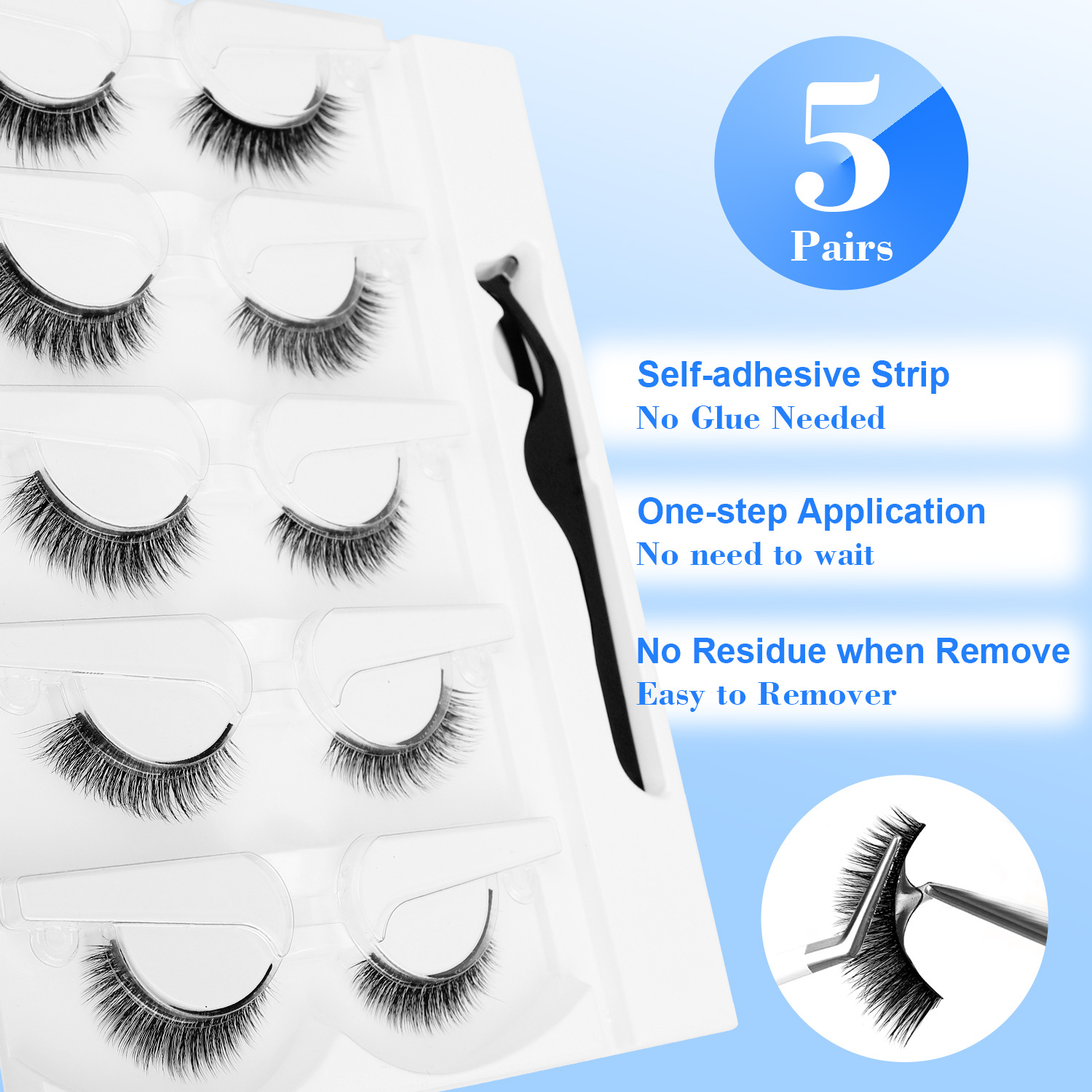 5 Pairs Glue-free Self-adhesiv - Eyelash Extension Uv Glue avaliação e preço