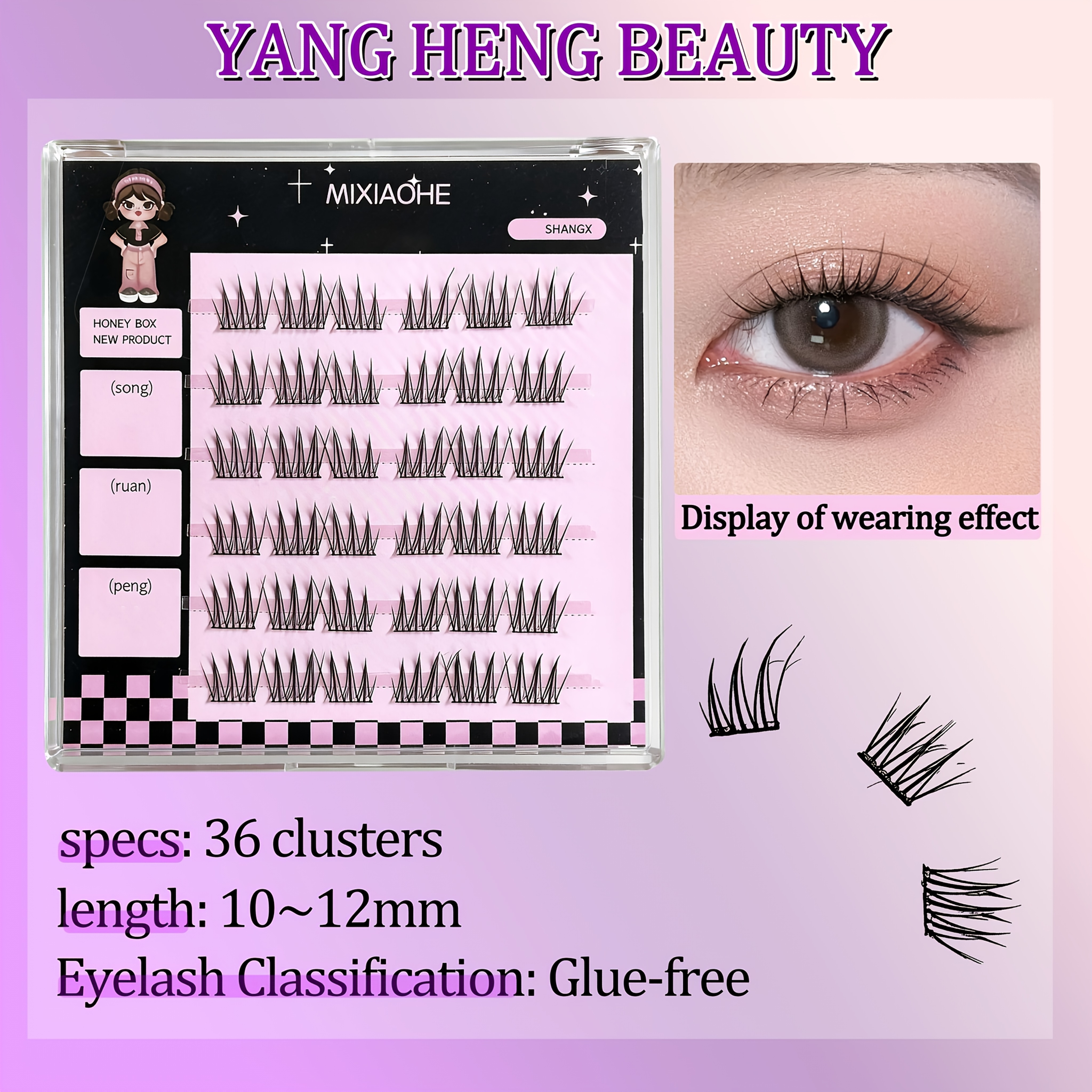 Mixiaohe K Pop Glue Free Clust - Eyelash Extension C Curl avaliação e preço