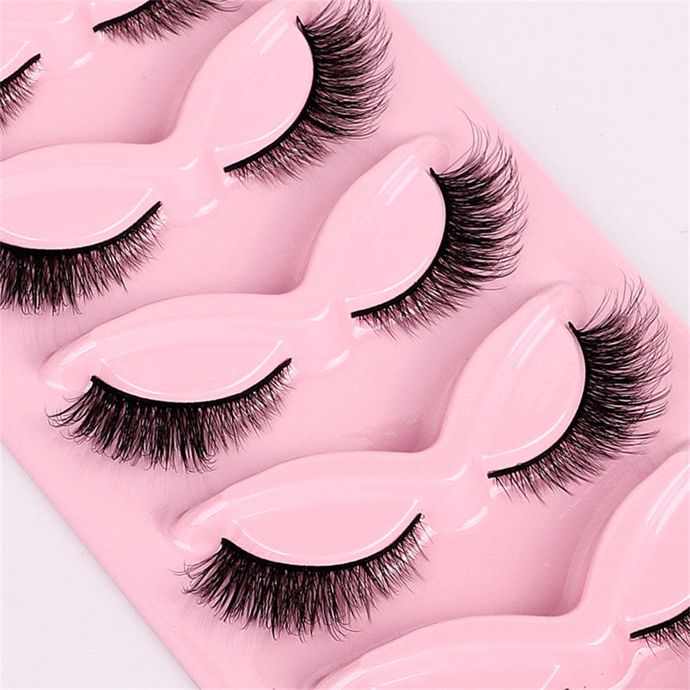 5 Pairs Natural Faux Mink Fals - Eyelash Extension Volume Cat Eye avaliação e preço